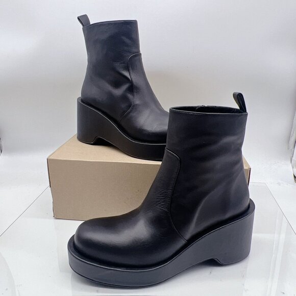 Paloma Barcelo Zuri Black Leather Platform Ankle Boots Size EU 40 US 10 $445 - Picture 3 of 12